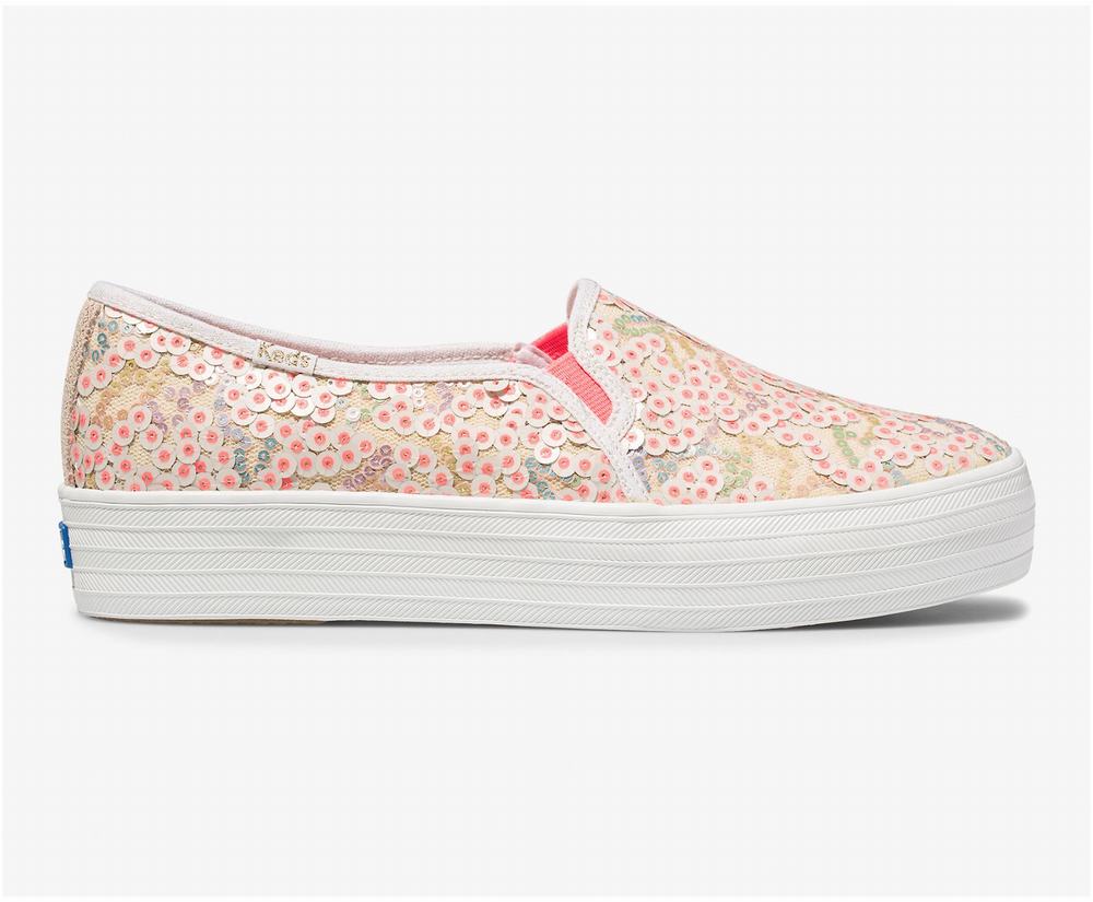 Women's Keds x Oh Joy! Triple Decker Sequins Wedding Shoes Pink Multicolor 8120463QT - South Africa